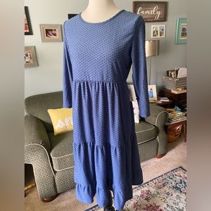 Swiss dot dress in blue
